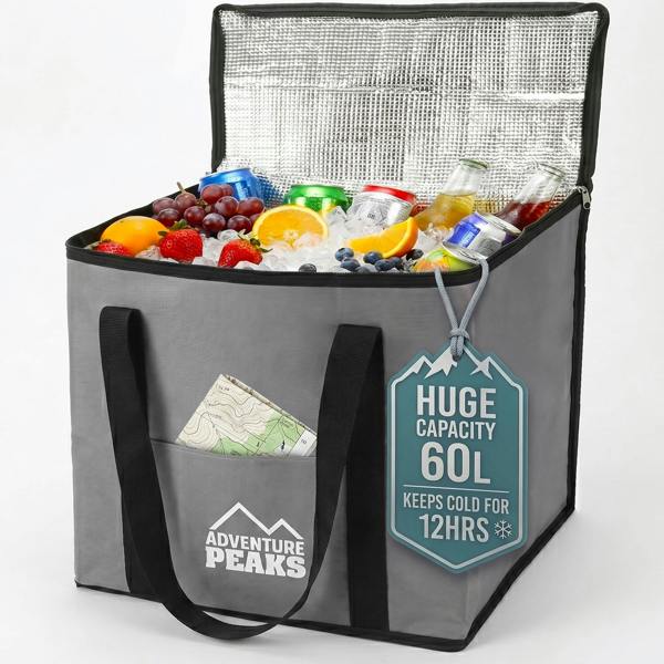 ADVENTURE PEAKS Cooler Bag Insulated Lunch Bag Leak Resistant Cool Box With Handle Shoulder Straps & Pocket Thermal Cool Bags For Food and Drink