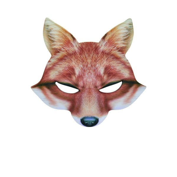 Bristol Novelty Unisex Adults EVA Fox Mask - Orange/White