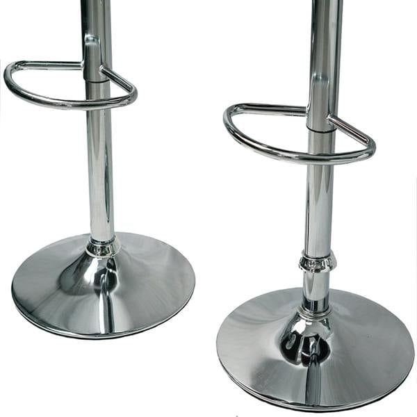 Gr8 Home 2x Light Grey Faux Leather Swivel Bar Stools Chrome Gas Lift Breakfast Chairs Set