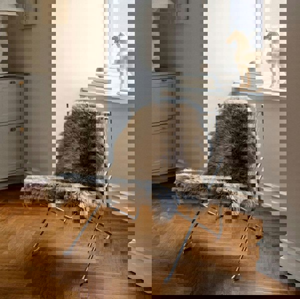 New Zealand Sheepskin | Long Wool | Rug 135 cm Aubergine