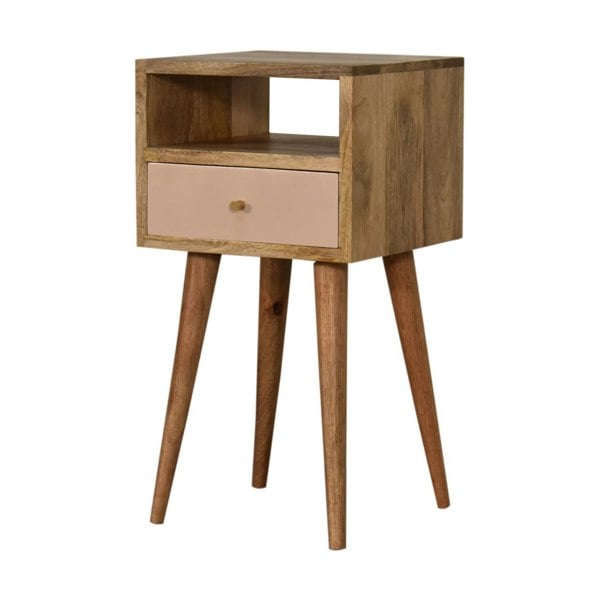Artisan Furniture Solid Wood Mini Blush Hand Painted Bedside Table