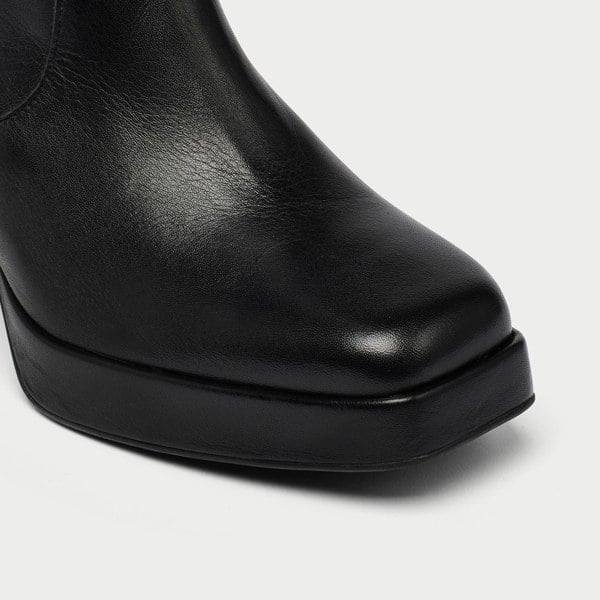 Calla Martha Knee-High Boots for Bunions & Wide Feet - Black Leather