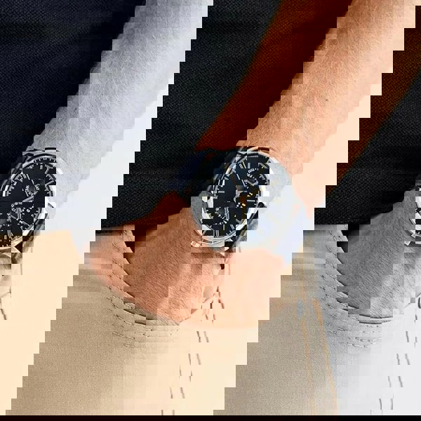 Ted Baker Mens Haarvin Blue Leather Strap Watch BKPHAS5039I