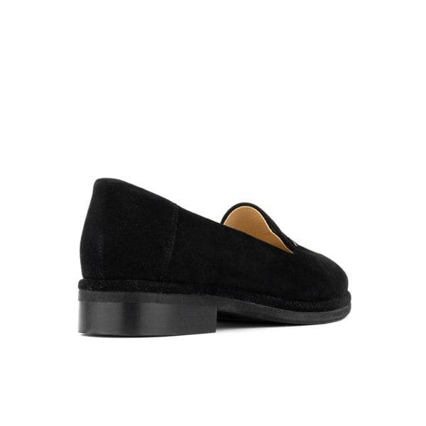 Embassy London Fetch - Black - Women's round toe poodle embroidered comfy leather loafer