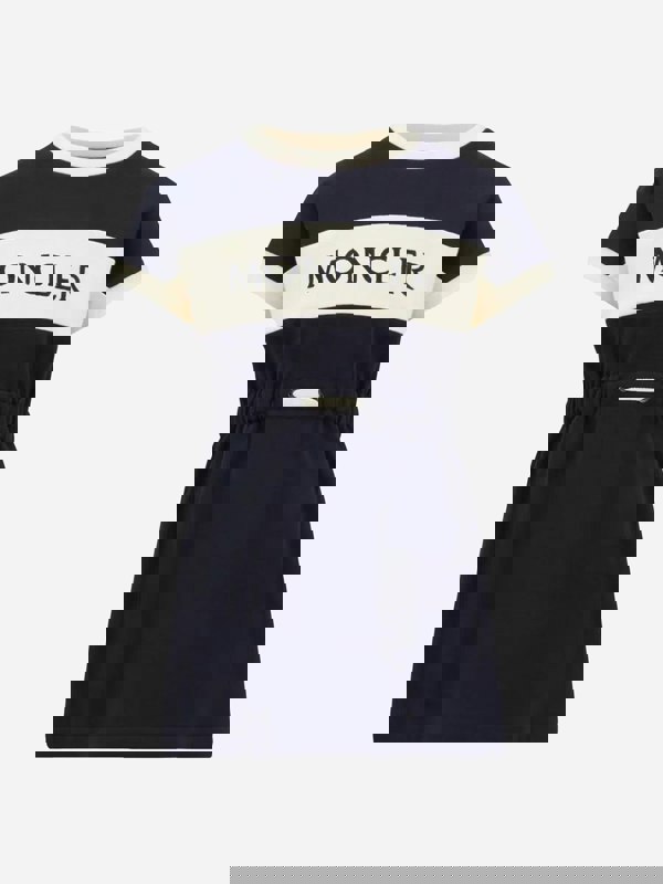 Moncler Enfant Girls Logo T-Shirt Dress in Black