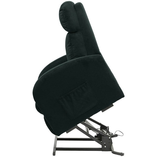 Single Motor Rise and Recline Lounge Chair - Blue Coloured Micro Fibre Material Loops
