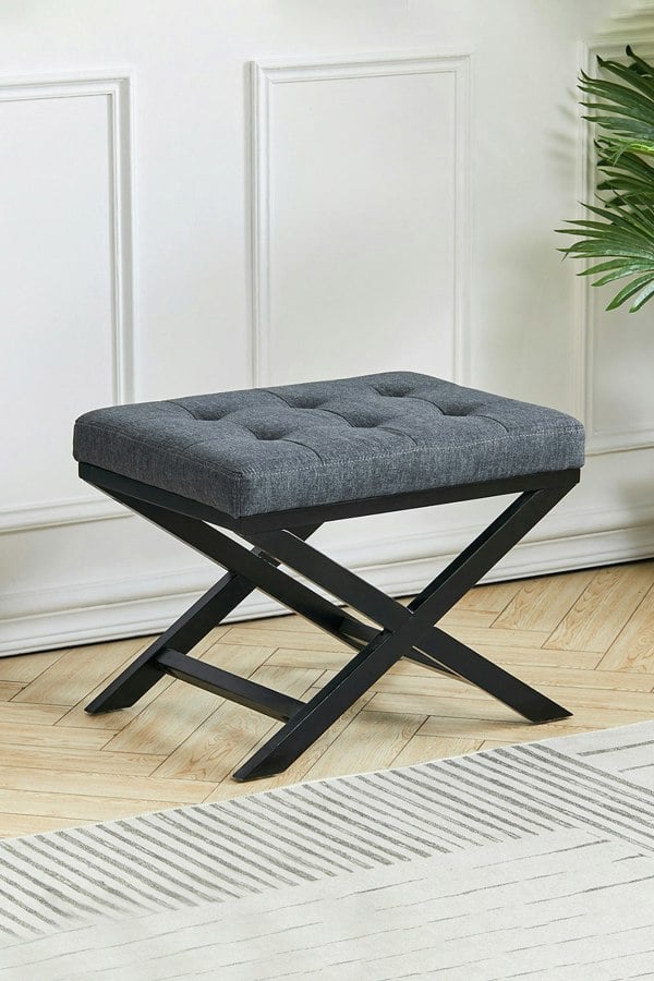 Living and Home Breckin Wood Dressing Footstool