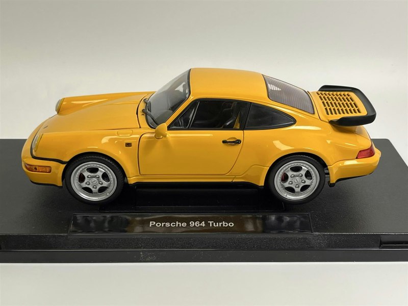 Welly 1989 Porsche 964 Turbo Yellow 1:18 Scale Welly 18026y