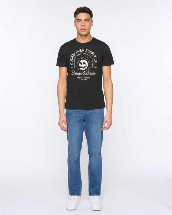 Duck and Cover Hydras Straight Leg Jeans Mid Wash