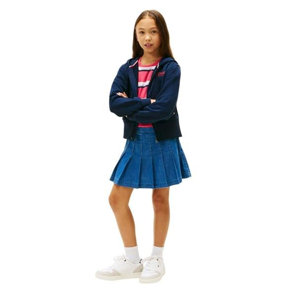 Tommy Hilfiger Childrens/Kids Solid Ribbed Full Zip Hoodie - Navy - 