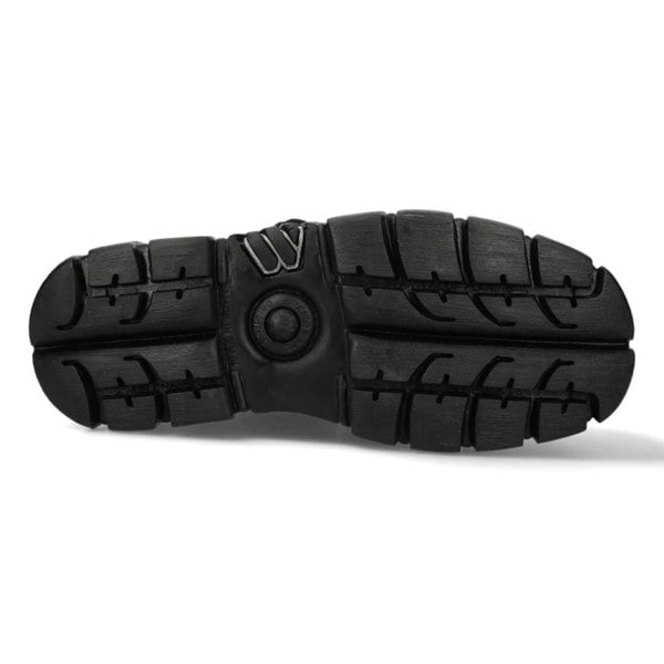 New Rock M-106-C178 Black Gothic Punk Chunky Ankle Boots