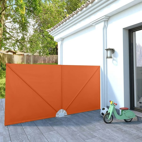 Berkfield Collapsible Terrace Side Awning Terracotta 300x150 cm