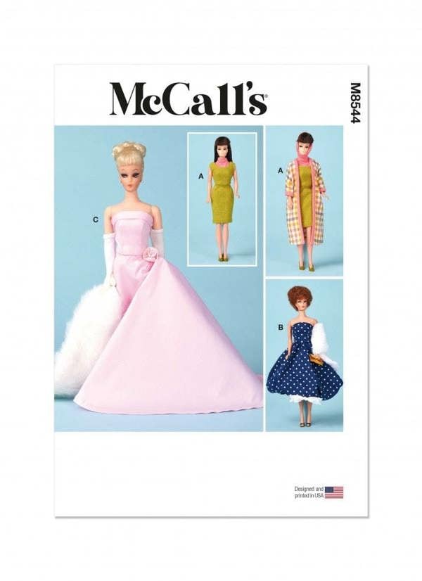 McCalls 8544 Paper Sewing Pattern – Doll Clothes, Size One Size, Intermediate