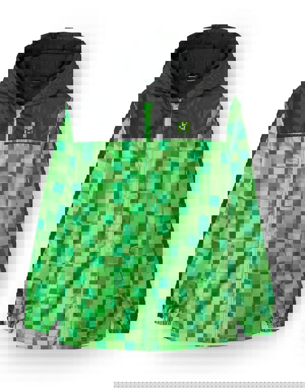 Minecraft Boys Green Creeper Long Sleeve Zip Jacket