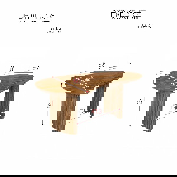 Rit Concept Aragon Curved Wood Coffee Table