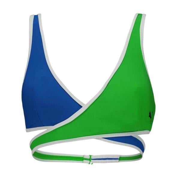 Puma Womens/Ladies Plunge Bikini Top - Blue/Green - 