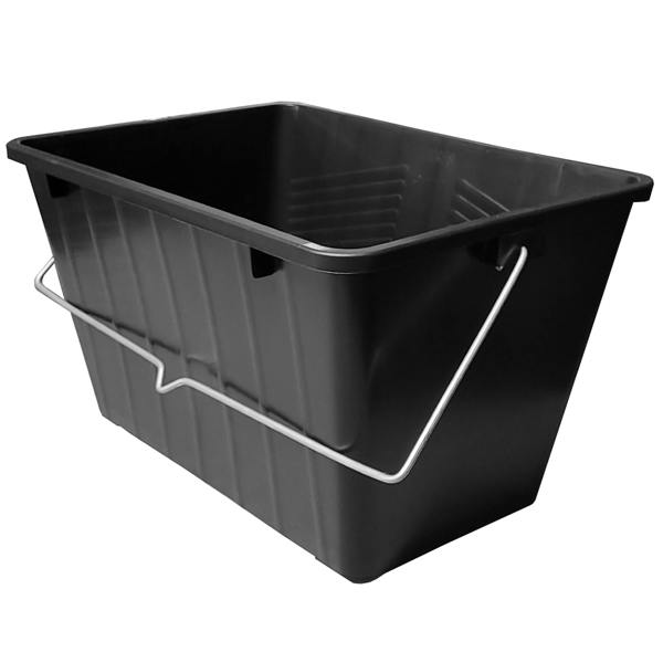 Ketoplastics Large Paint Scuttle Large Decorators Roller Bucket with Metal Handle for Decorating Paints & Paste 15L, Black (Pack of 3)
