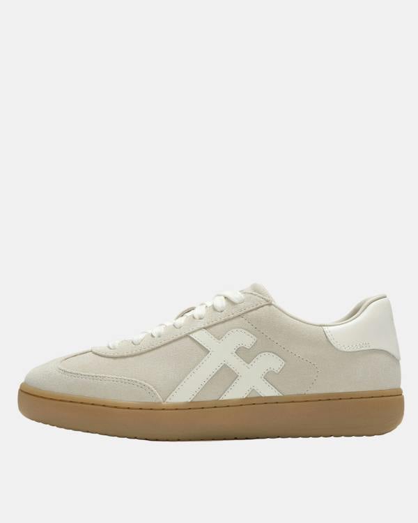 FitFlop The Dash Womens T - Toe Suede Sneakers - Hazy Taupe/Cream E42 | CHO | Designer Womens Trainers