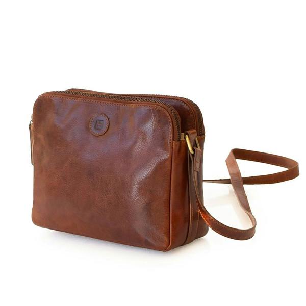 PRIMEHIDE Orion Leather Handbag Double Zipper