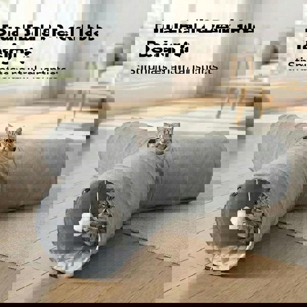 Skylos 3-Way Cat Tunnel Foldable Interactive Play Tunnel with Balls Cats Kittens