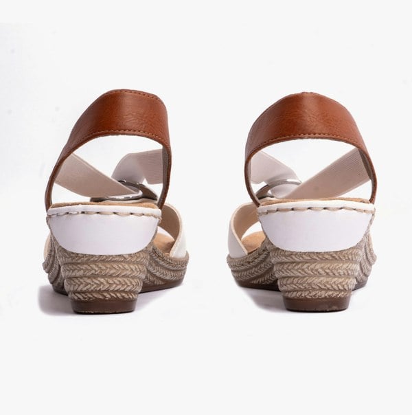 Rieker Alula Womens Wedge Heel Sandals - White