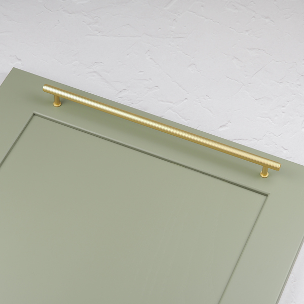Handle & Home Brushed Brass Fluted Detailing Handles and Coordinating Knob