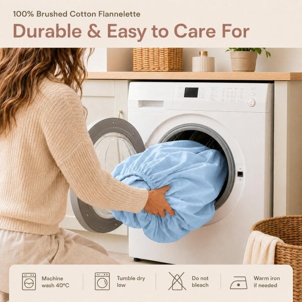 Smart Living 3 Pack Brushed Cotton Fitted Sheets - Blue