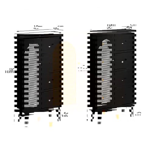 Raphael Rattan Sideboard, Black & Dark Brown-Rit Concept-Rit Concept