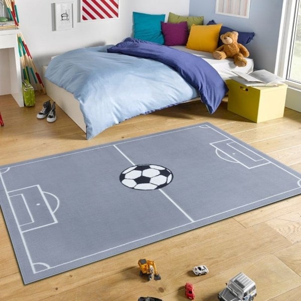 Short Pile Children’s Grey Rug Estadio