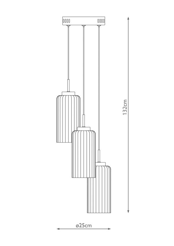 Pagazzi Lighting Vida 3-Light Satin Brass and Glass Cluster Pendant