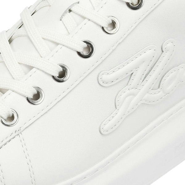 Karl Lagerfeld Kapri Signia Emboss Lo Lace Leather Women's White Trainers