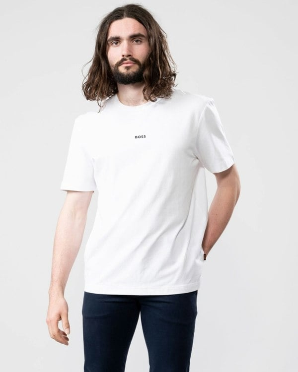 BOSS Orange TChup Mens Crew Neck Small Logo T-Shirt NOS - White 100