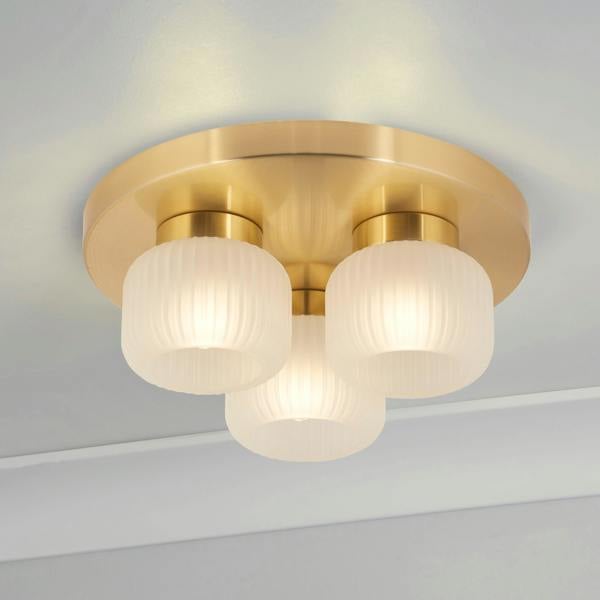 FROSTED GLASS 3 LIGHT PENDANT WHITE