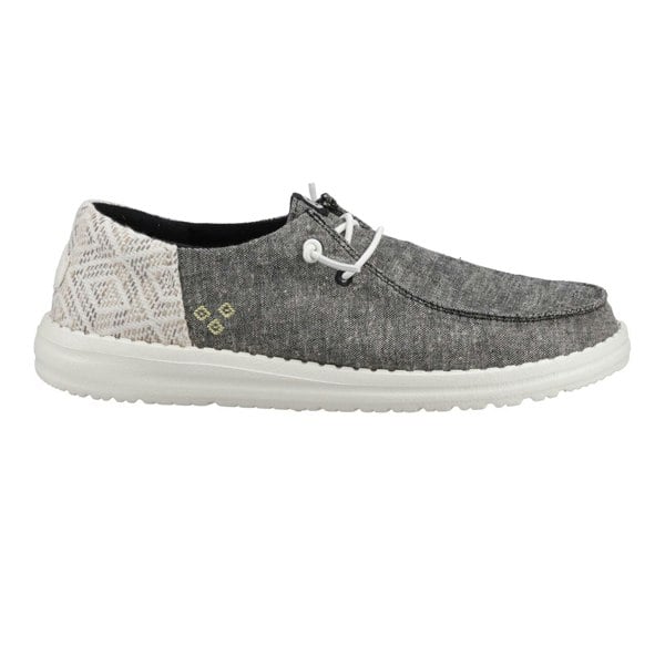 HEYDUDE Wendy Funk Surf Baja Cotton Blend Women's Black/Multi Moccasins Shoes