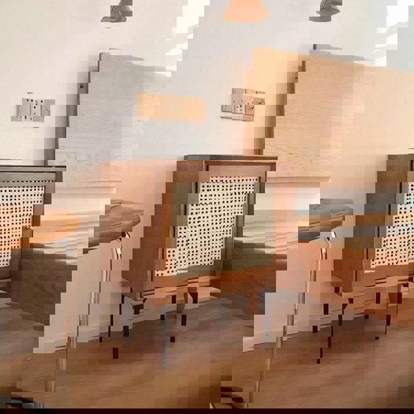 Cane Bedside Table, Natural Rattan & Wood-Weilai Concept-Weilai Concept