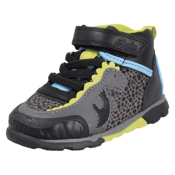 Clarks Boys Clarks Dinosaur Design Hi Top Trainers Steggy2 Tri T