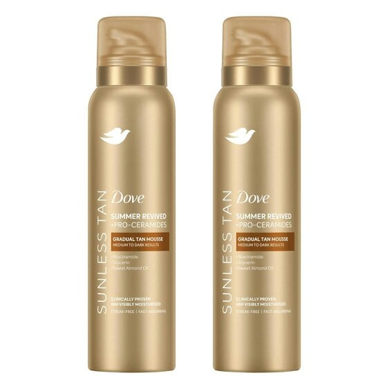 Dove Derma Spa Summer Revived Self Tan Mousse 150ml 2 Pack, Fair-Medium Skin