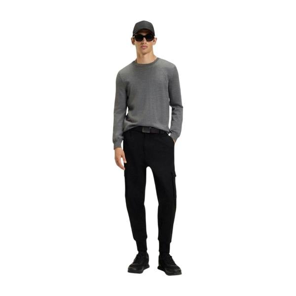 Hugo Boss Mens San Cedric-M1 Crew Neck Jumper - Grey - 