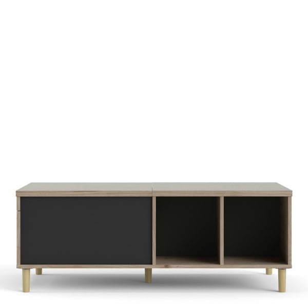 Furniture To Go Rome Coffee Table with Sliding Top in Jackson Hickory Oak and Matt Black