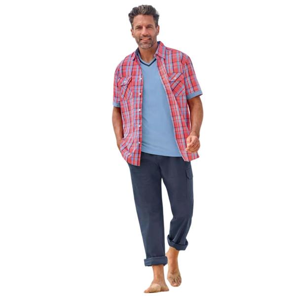 Atlas For Men Mens Relaxed Fit Cargo Trousers - Navy