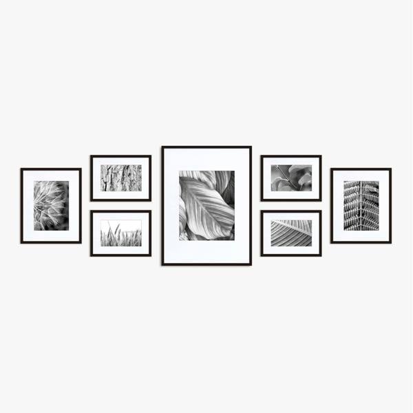 nielsen 7 Piece Gallery Wall Frame Set, Black Aluminium