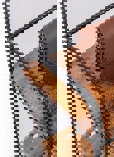 Modcraft Entryway Coat Hanger Stand with Shoe Bench & Mirror Black Rustic Oak Hallway Storage Unit