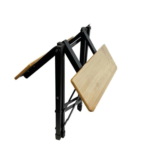 OLPRO Bamboo Camping Stool 2 Fold   half open