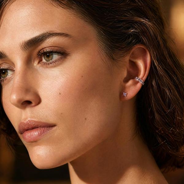 Gold Trip Amethyst Baguette Ear Cuff