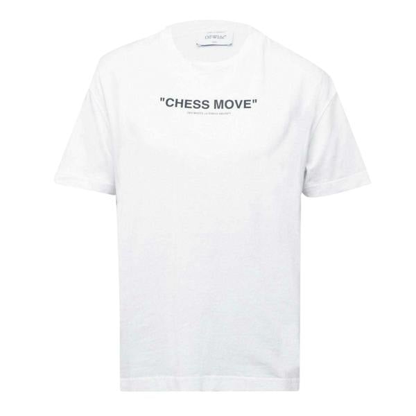 Off White Womens/Ladies Chess Move Cotton T-Shirt - White/Black - 