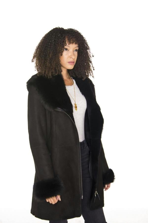 Infinity Leather Ladies Suede Merino Sheepskin Coat-Ringwood