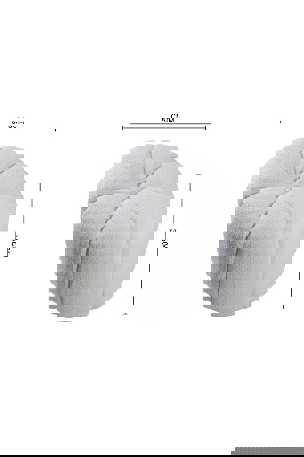 Living and Home Round Shape Teddy Fabric Footstool