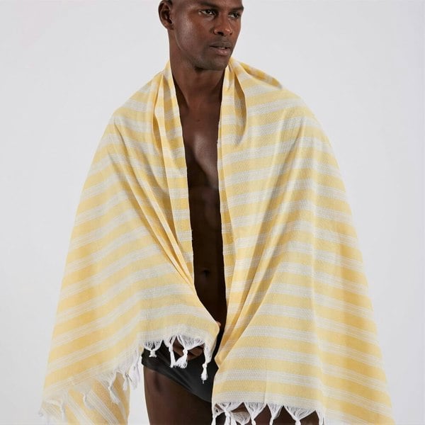 Cotton Hammam Beach Towel, Yellow