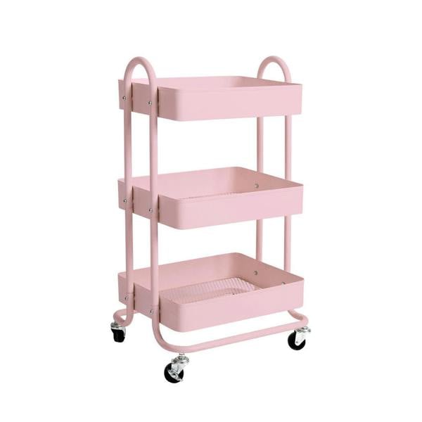 Levede Kitchen Trolley Cart 3 Tiers Storage Rack Steel Shelf Organiser Wheels