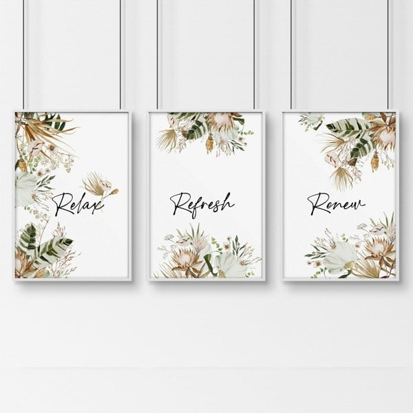 Bathroom pictures | set of 3 wall art